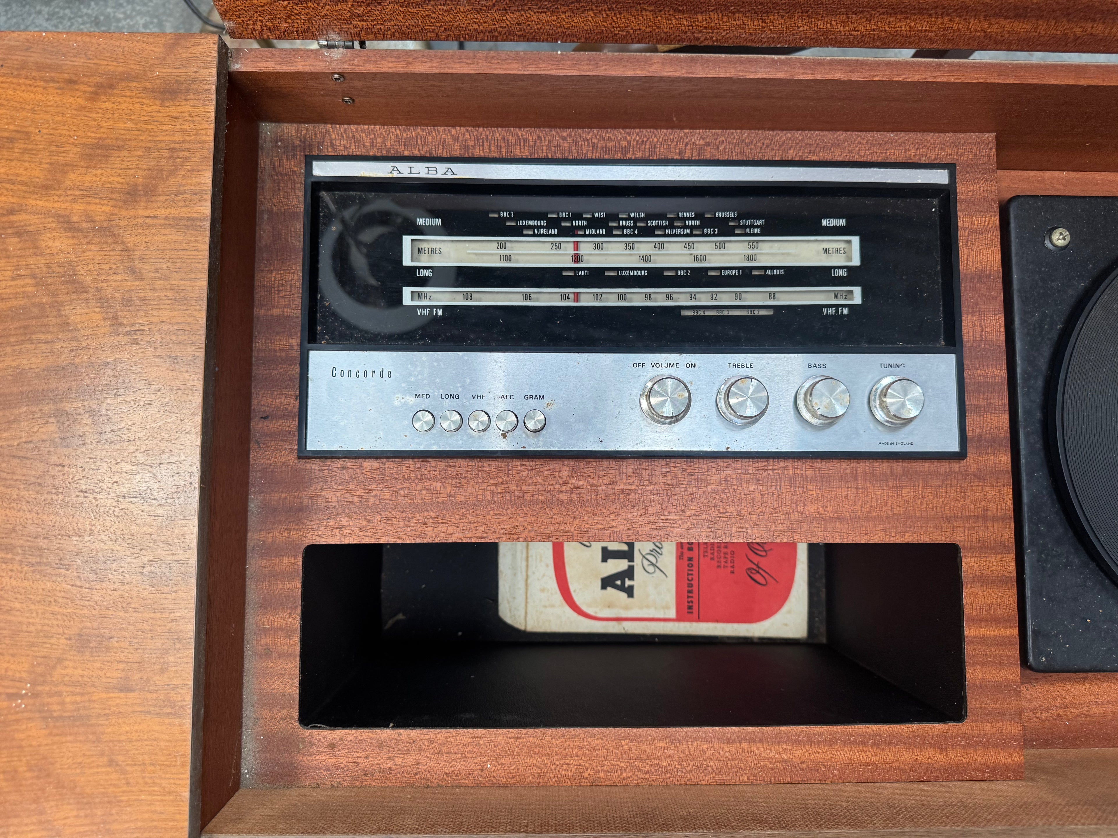 Vintage Alba Teak Radiogram - Working Record Player & Radio